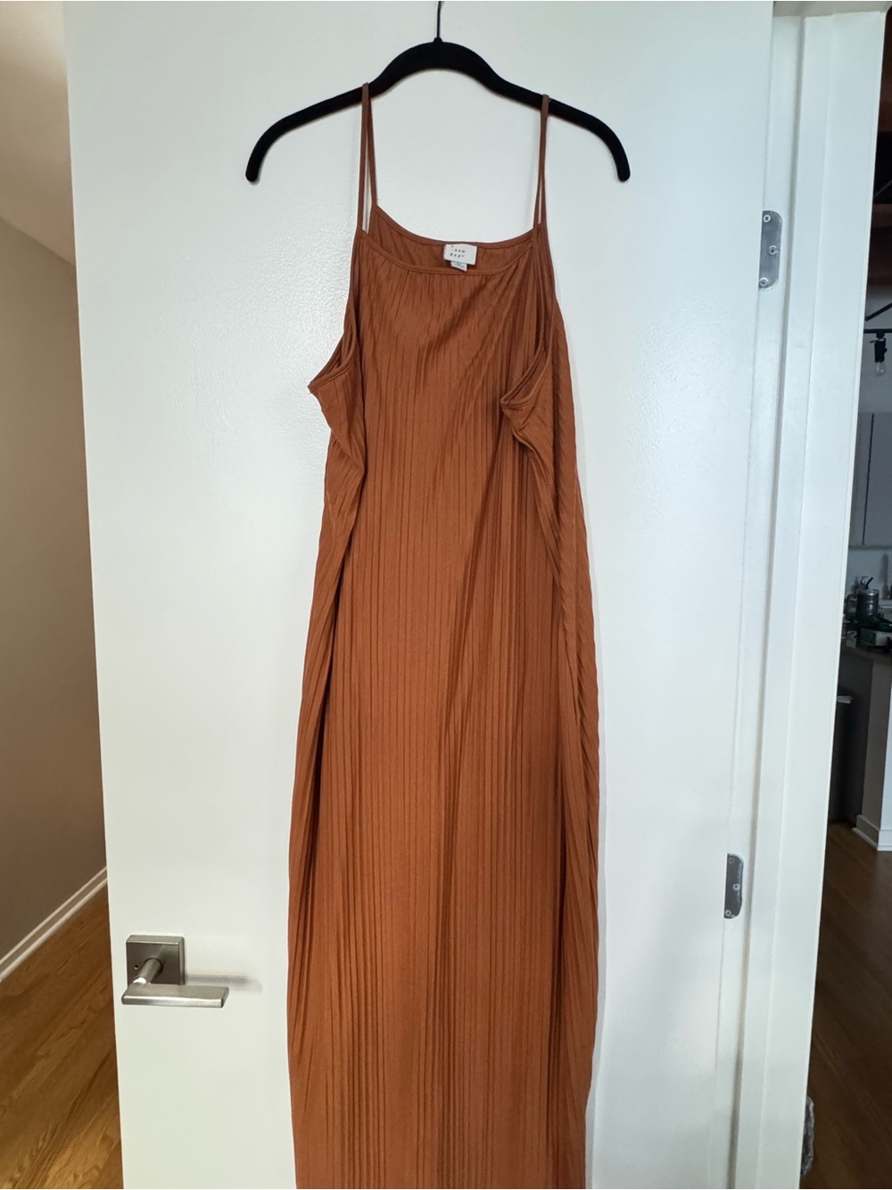Target Rust-Tone Maxi Slip Dress with Thin Straps